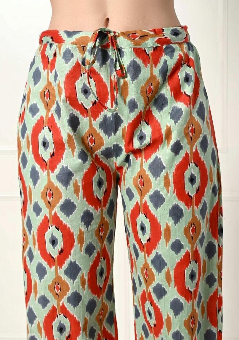 Multi Printed Cotton Kurta Set - Indya