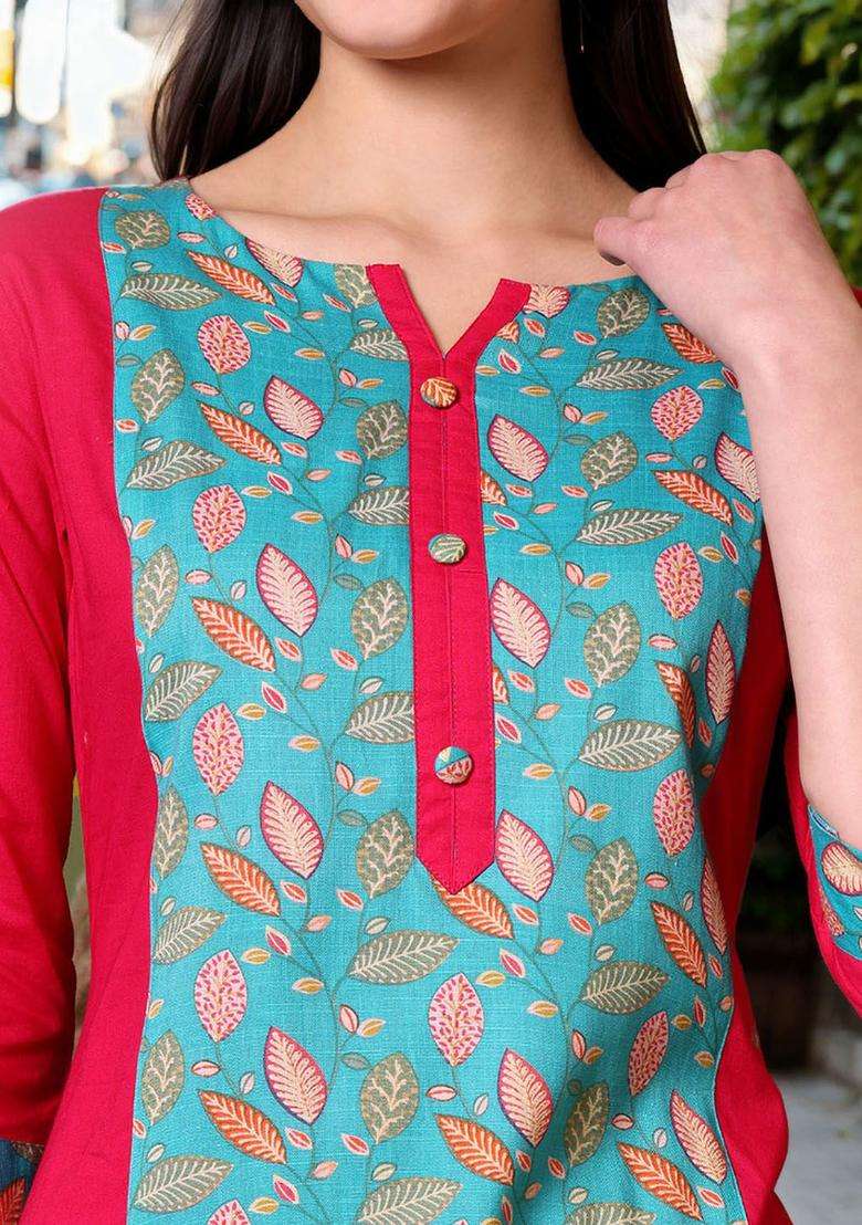 Pink  Cotton Kurta - Indya