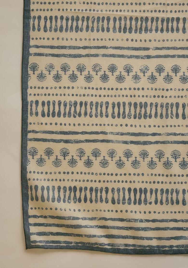 Blue Printed Cotton Kurta Set - Indya