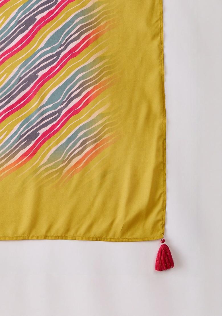 Yellow Embroidered Silk Kurta Set - Indya