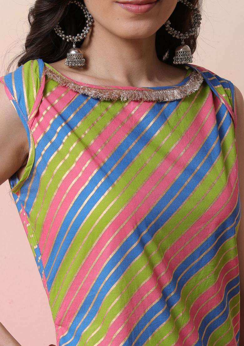 Blue  Cotton Kurta - Indya