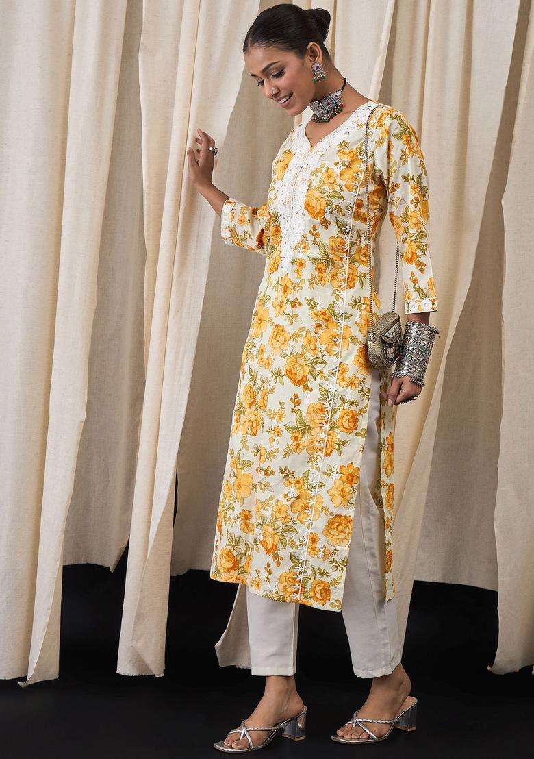 Multi  Blended Kurta - Indya