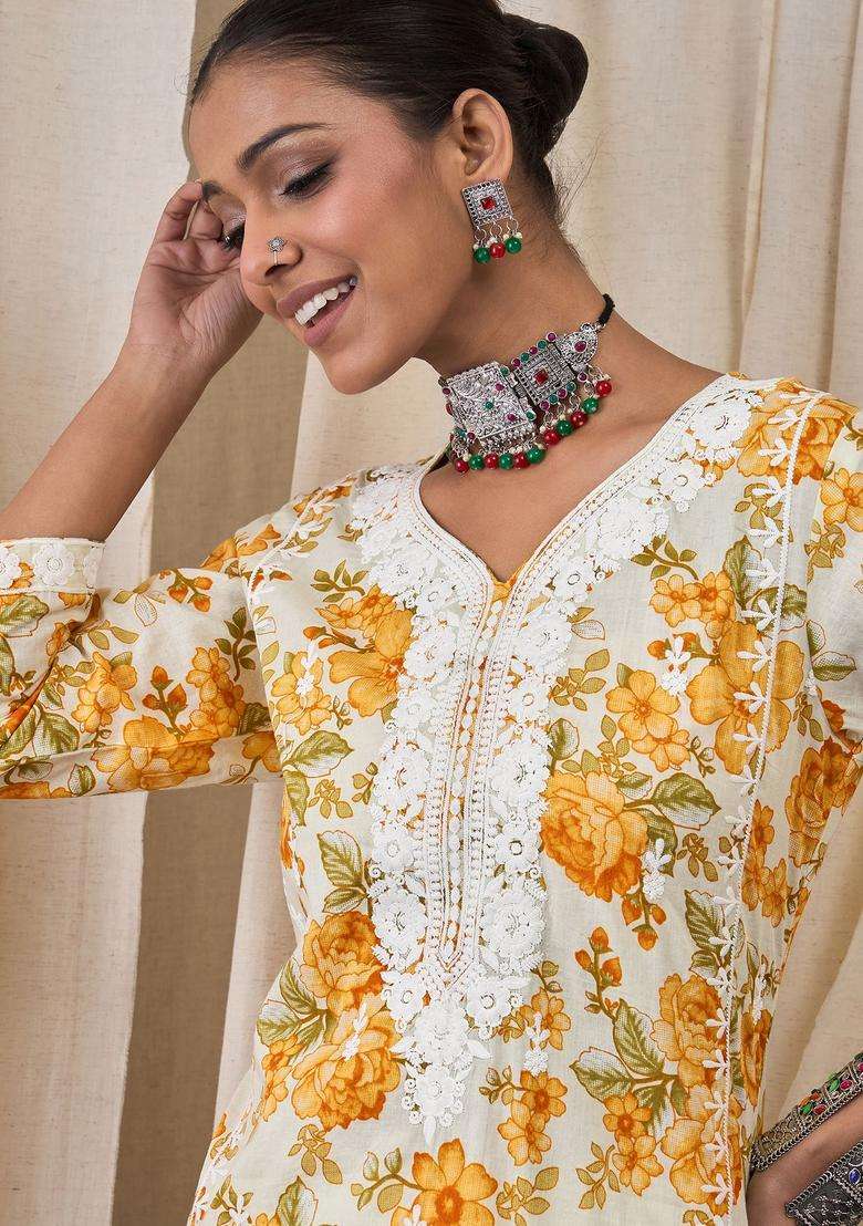Multi  Blended Kurta - Indya