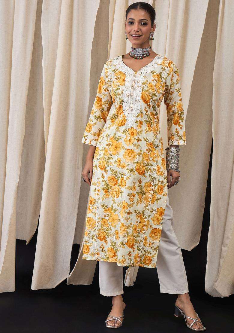 Multi  Blended Kurta - Indya