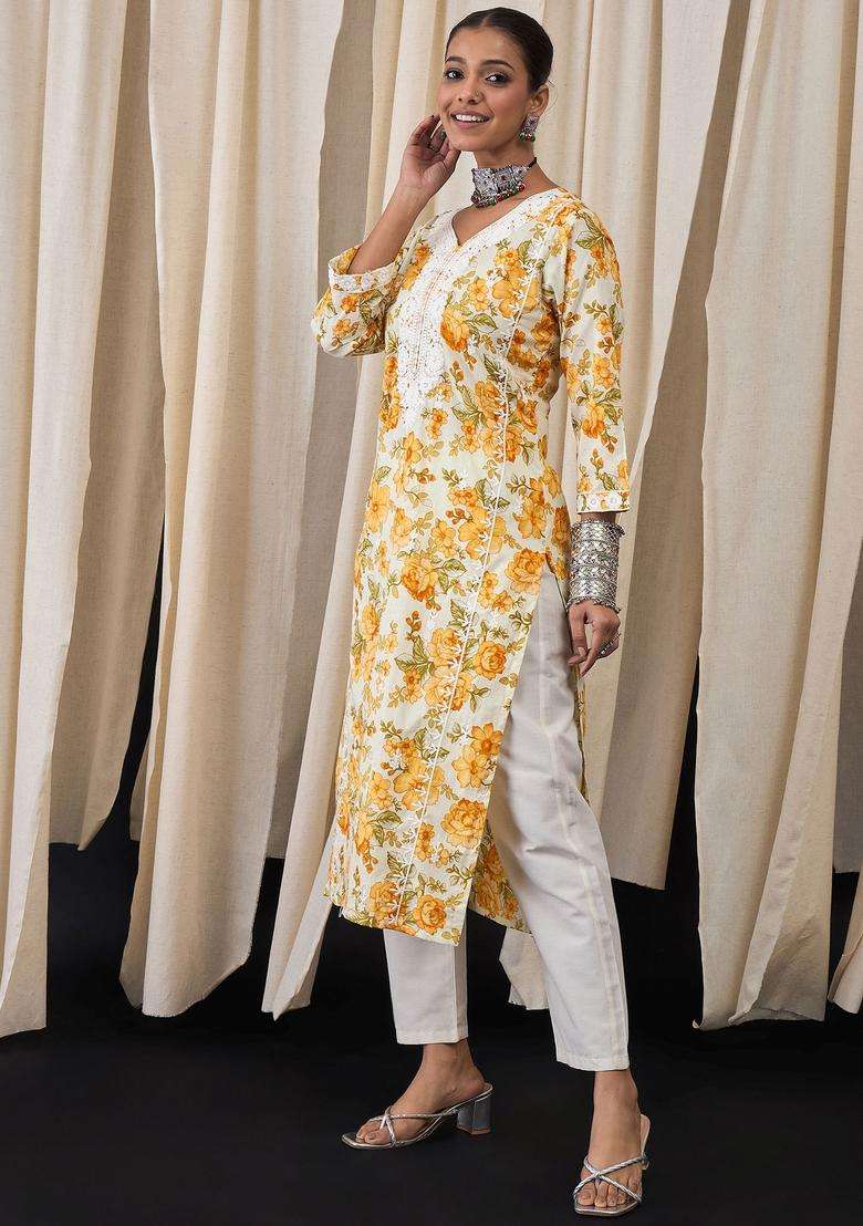 Multi  Blended Kurta - Indya