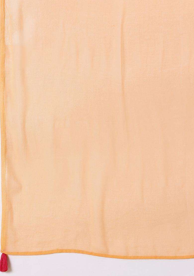Yellow Printed Cotton Kurta Set - Indya
