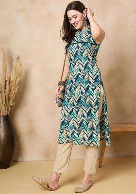 Sea Green  Blended Kurta