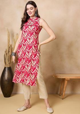 Pink  Blended Kurta