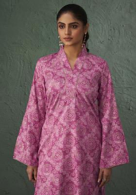 Pink  Blended Kurta