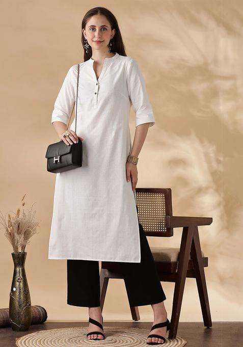 White  Cotton Kurta