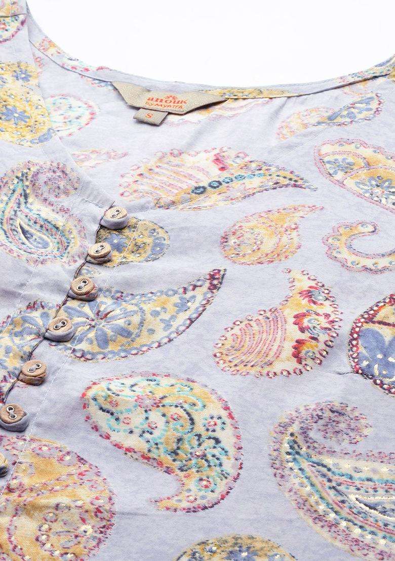 Lavender  Blended Kurta - Indya