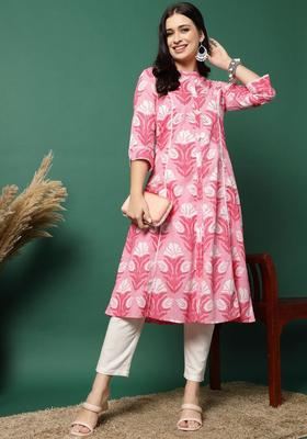 Pink  Blended Kurta