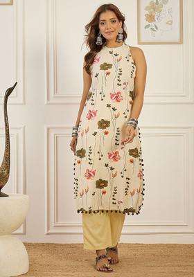 Cream  Cotton Kurta