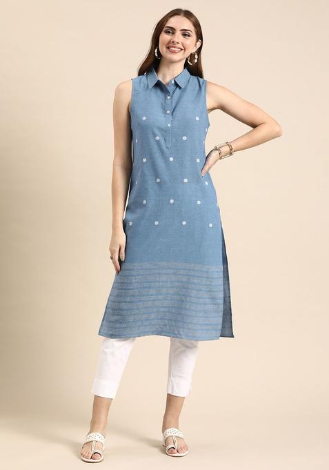 Blue  Cotton Kurta