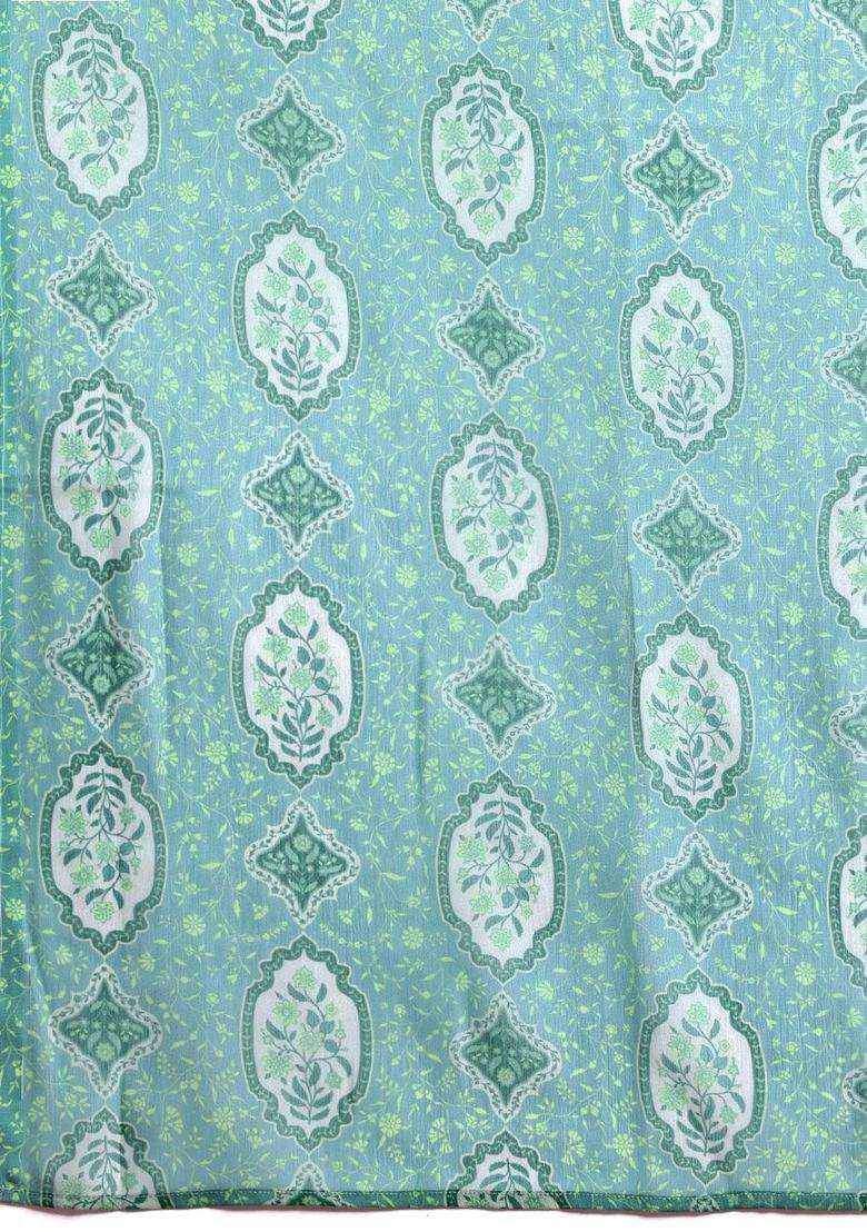 Green Solid Cotton Kurta Set - Indya