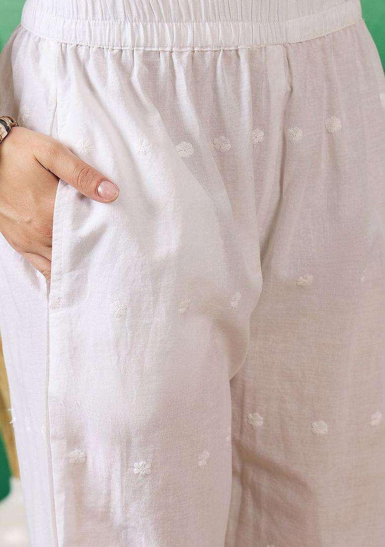 Navy Blue Printed Cotton Kurta Set - Indya
