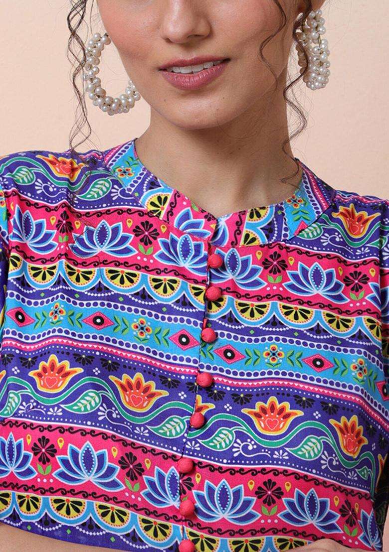 Pink  Blended Kurta - Indya