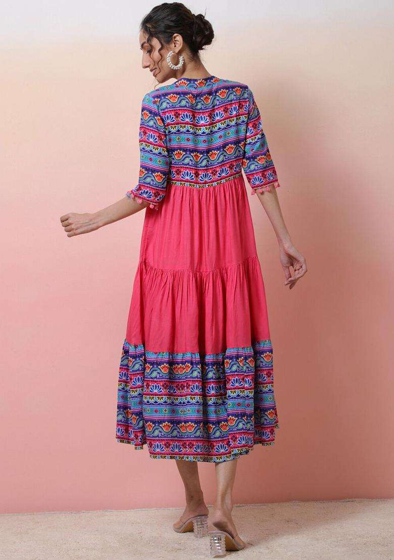 Pink  Blended Kurta - Indya
