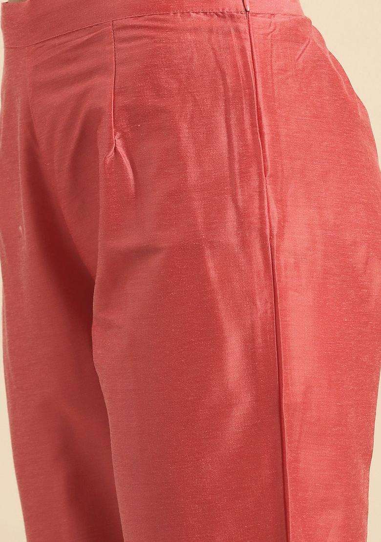 Coral Embroidered Polyester Kurta Set - Indya