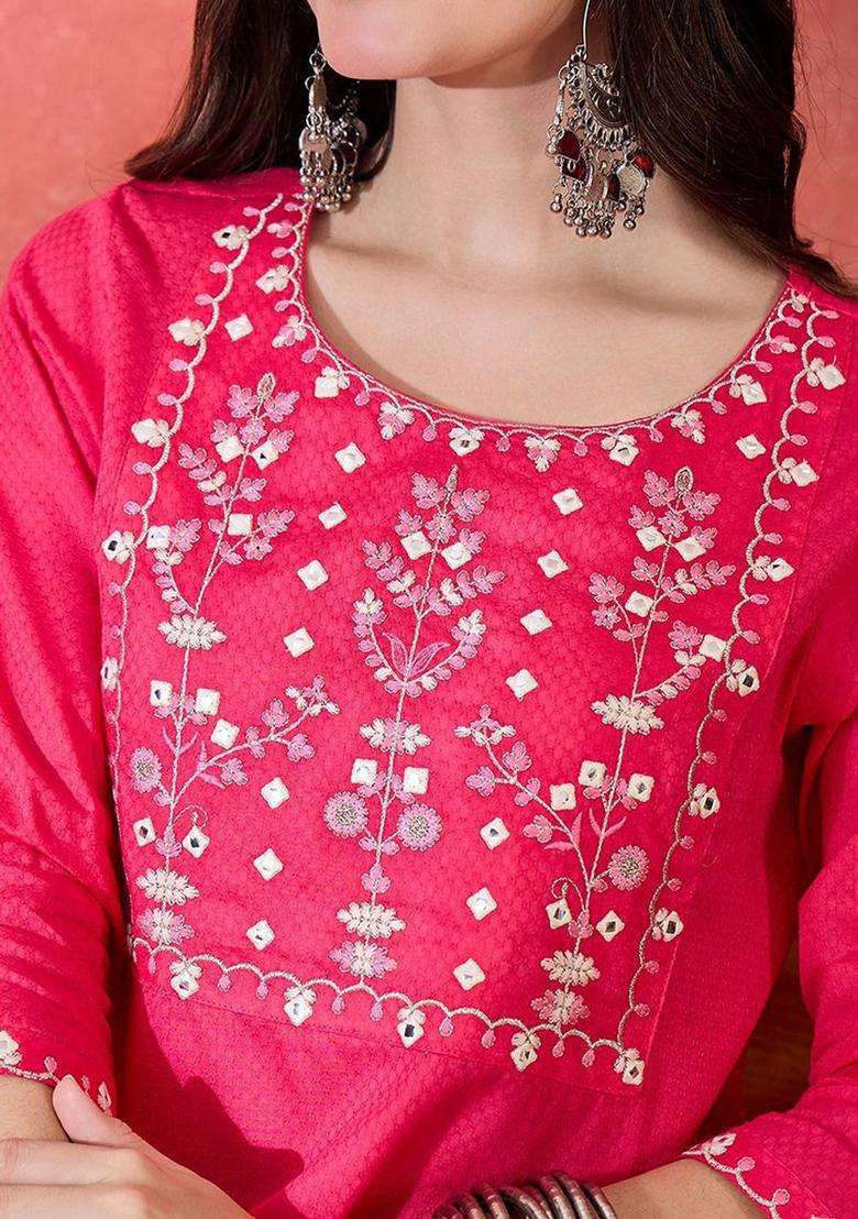 Coral  Blended Kurta - Indya