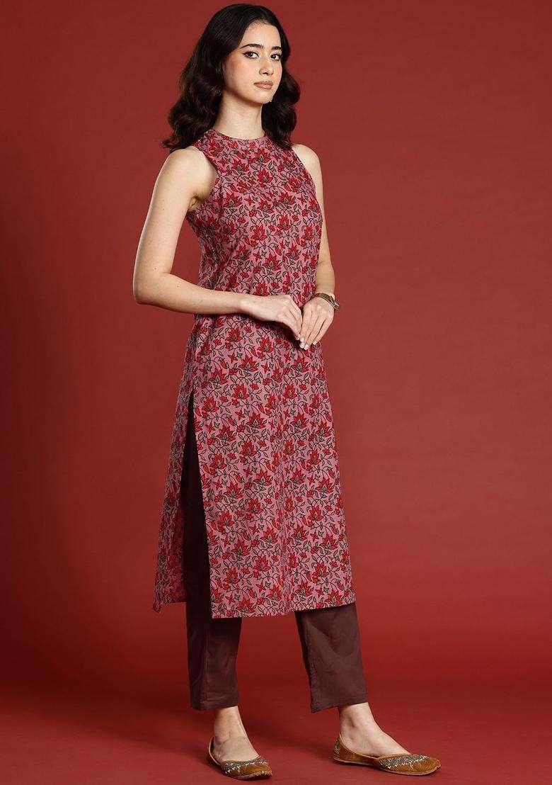 Rose  Cotton Kurta - Indya