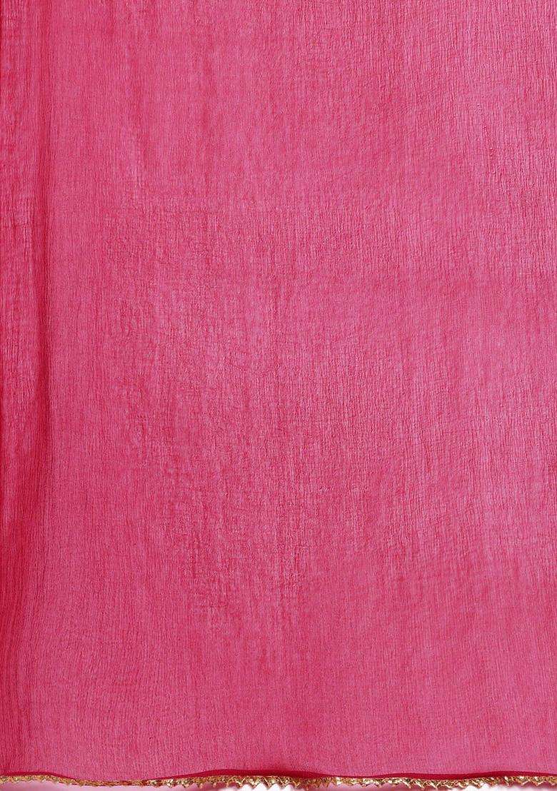 Pink Printed Viscose Kurta Set - Indya