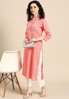 Pink  Blended Kurta