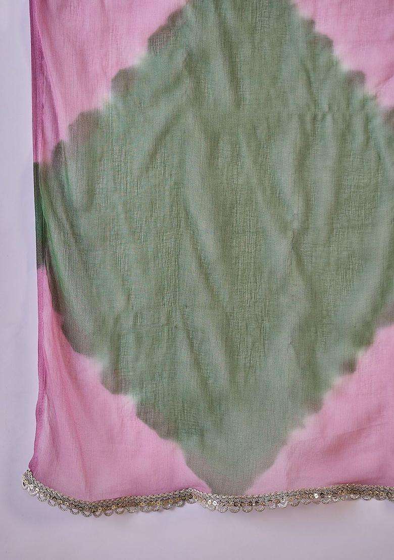 Green Printed Cotton Anarkali Set - Indya