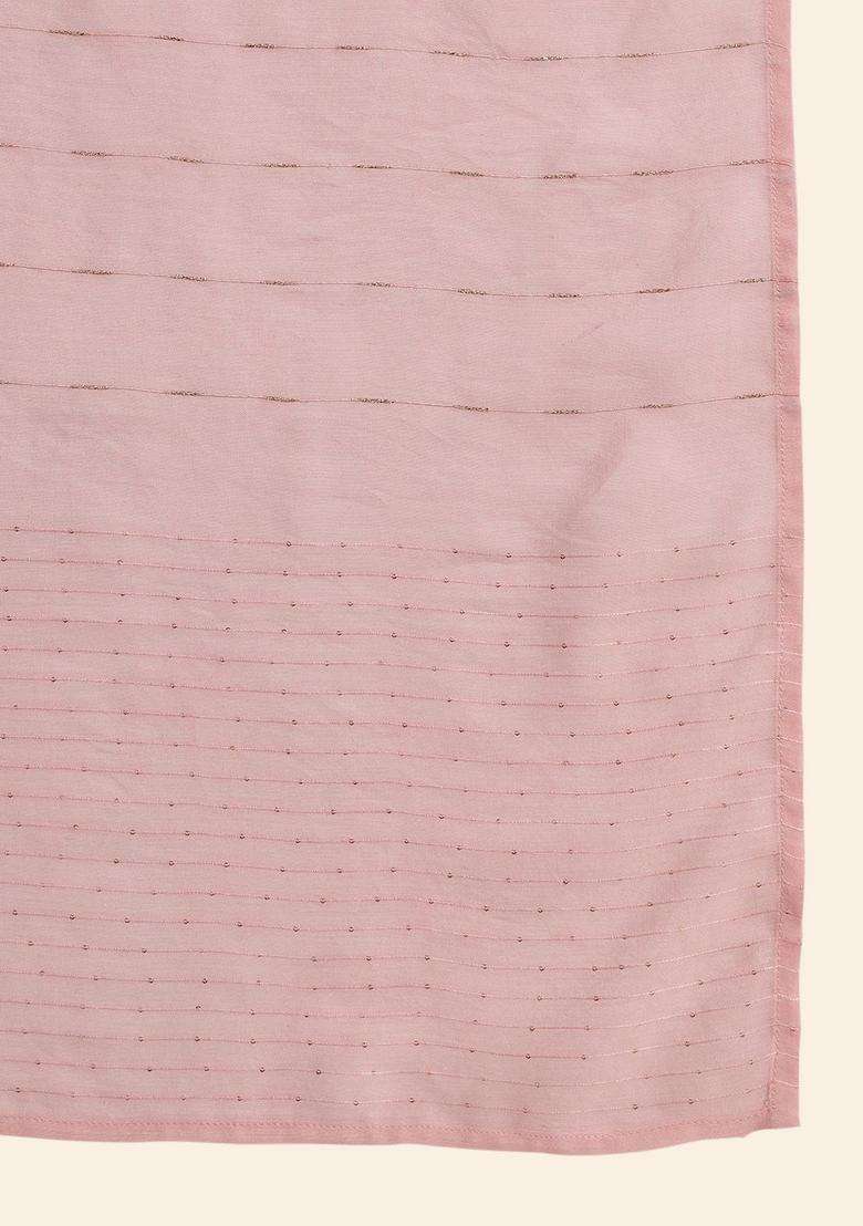 Pink Embroidered Viscose Kurta Set - Indya