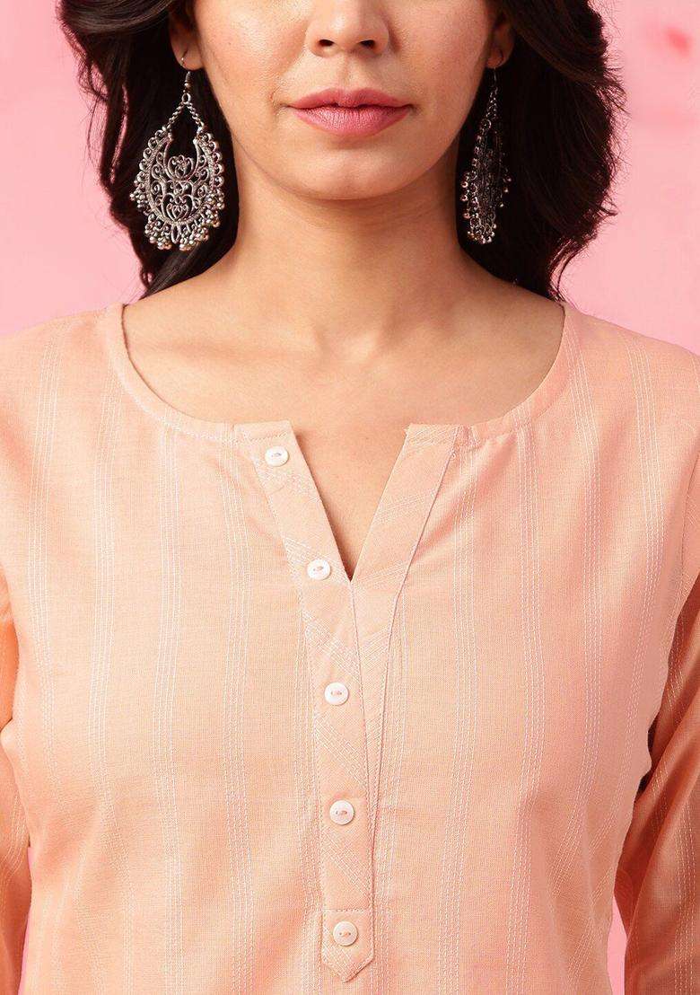 Coral  Blended Kurta - Indya