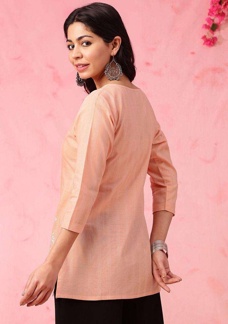 Coral  Blended Kurta - Indya