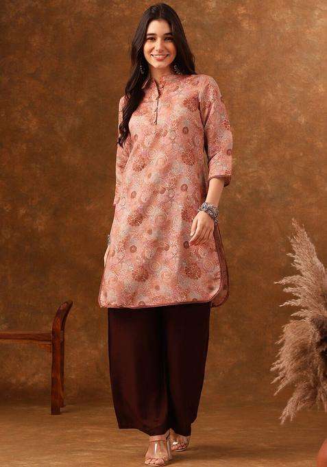 Coral Silk Blend Kurta