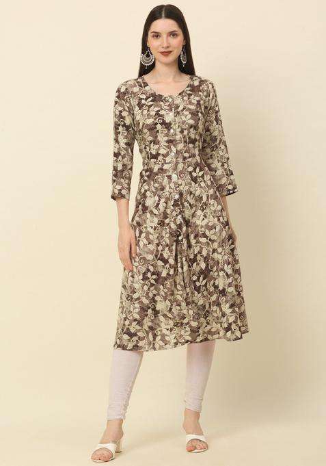 Brown  Blended Kurta