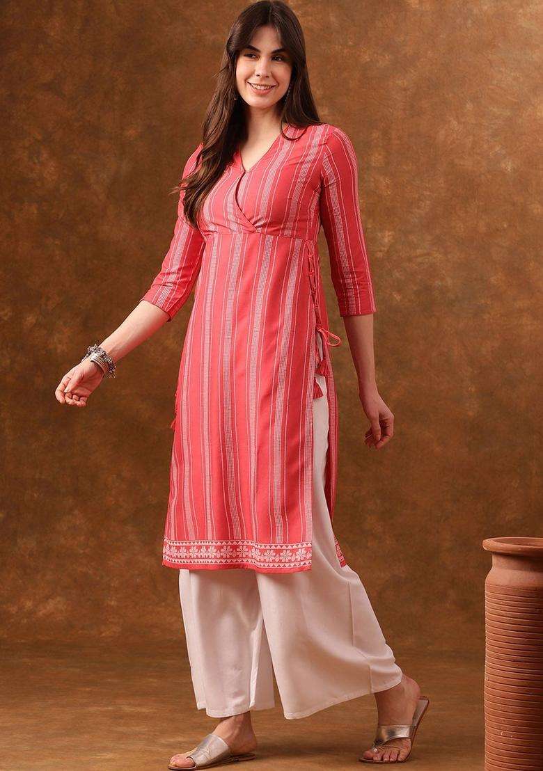 Coral  Blended Kurta Set - Indya
