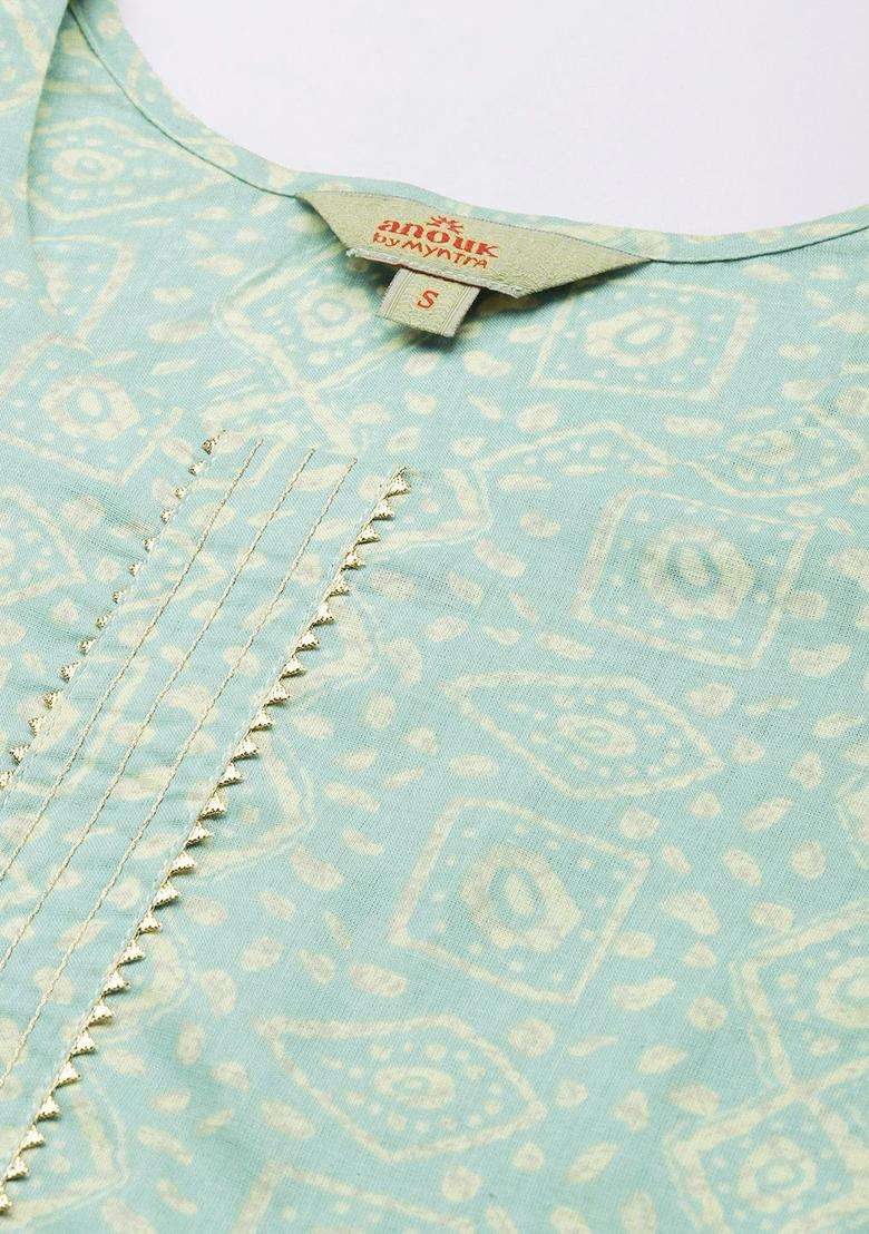 Blue  Blended Kurta - Indya