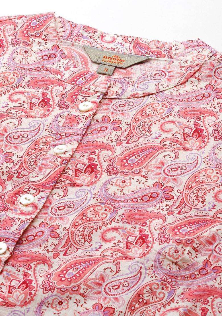 Pink  Cotton Kurta - Indya