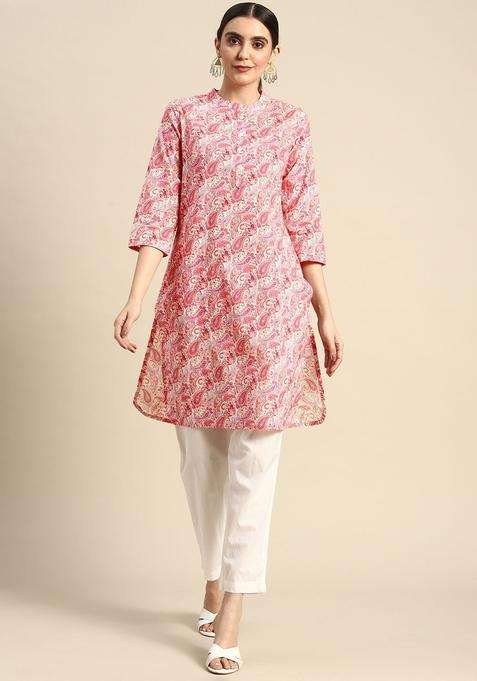 Pink  Cotton Kurta