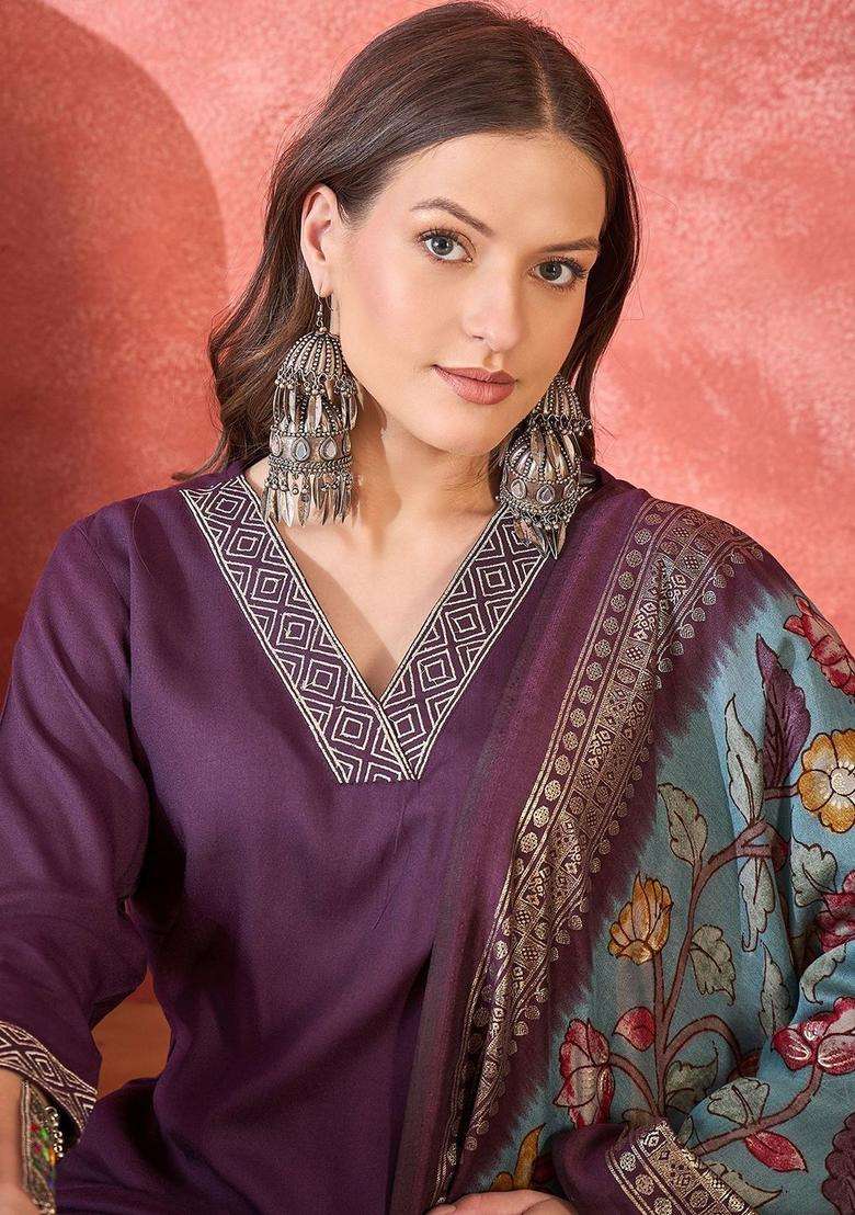 Pink Solid Viscose Kurta Set - Indya