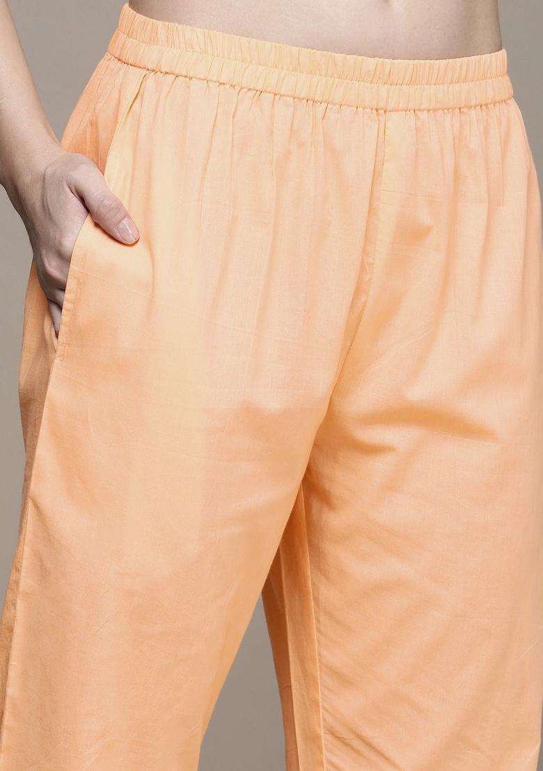 Coral Embroidered Cotton Kurta Set - Indya