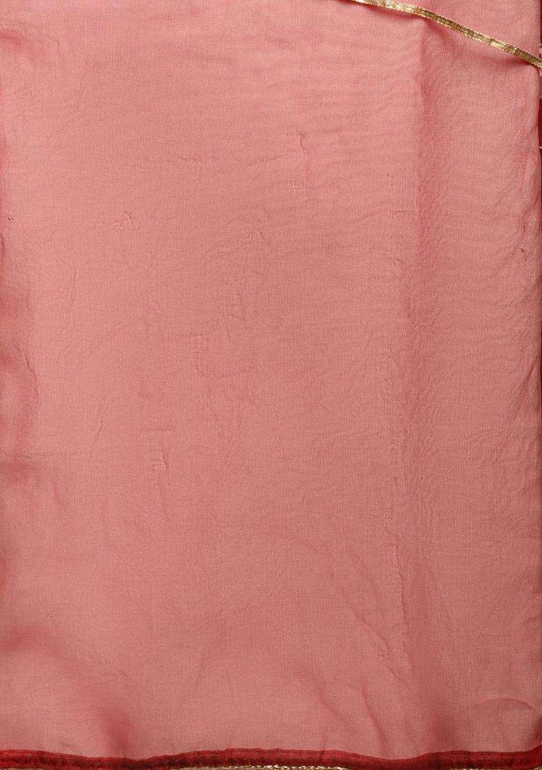 Maroon Solid Silk Blend Kurta Set - Indya