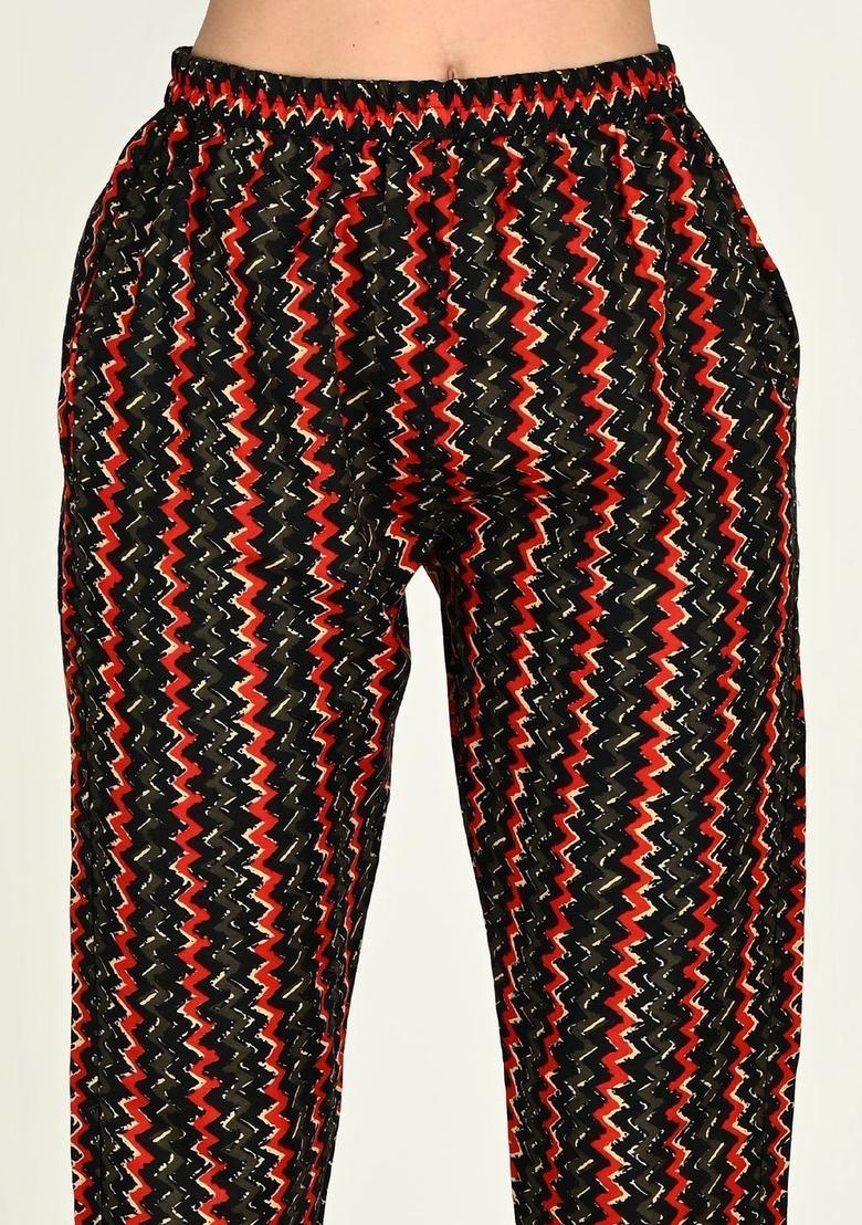 Black Printed Cotton Kurta Set - Indya