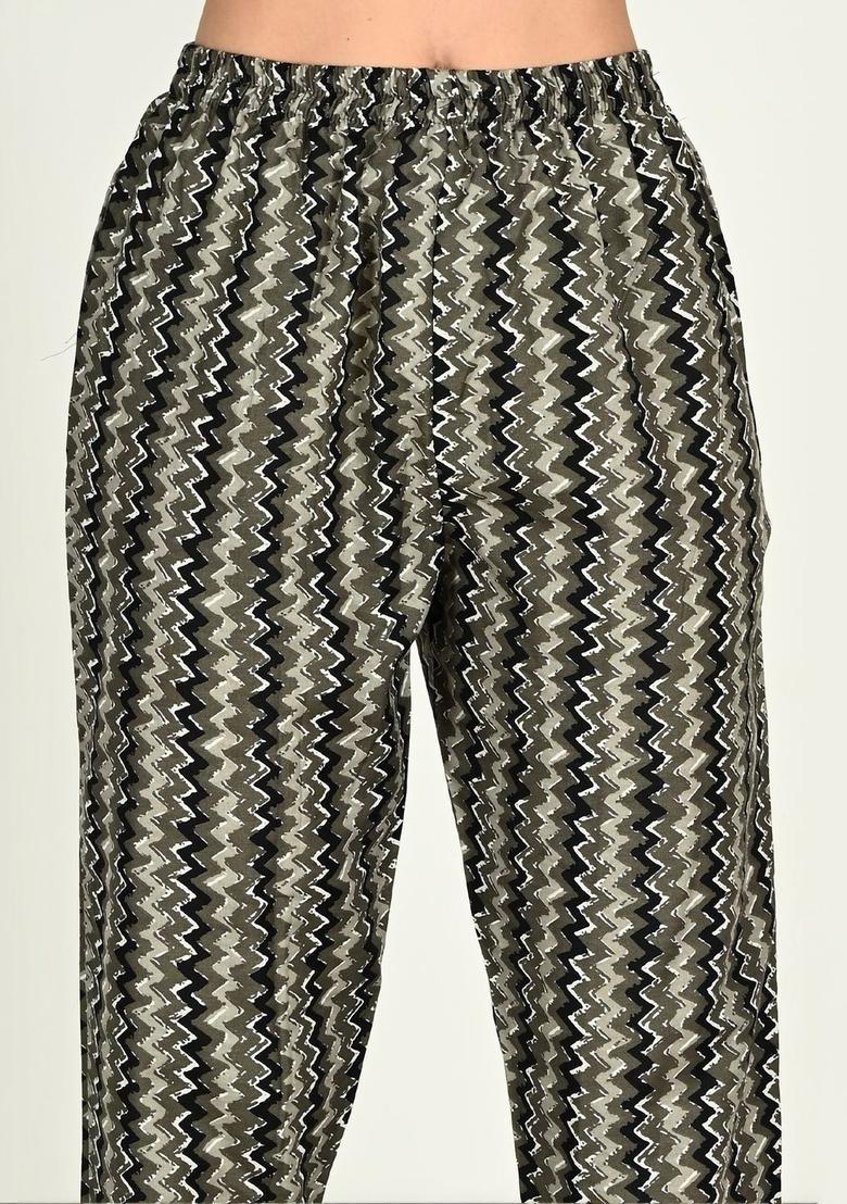 Grey Printed Cotton Kurta Set - Indya