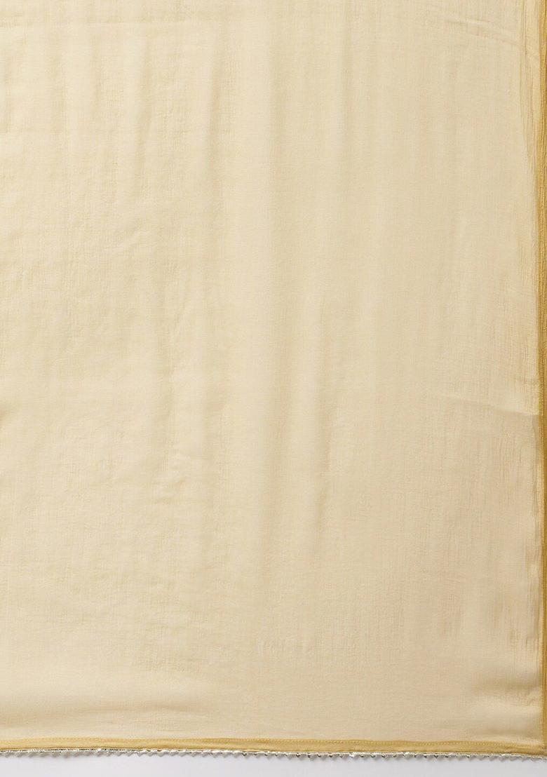 Yellow Printed Cotton Anarkali Set - Indya