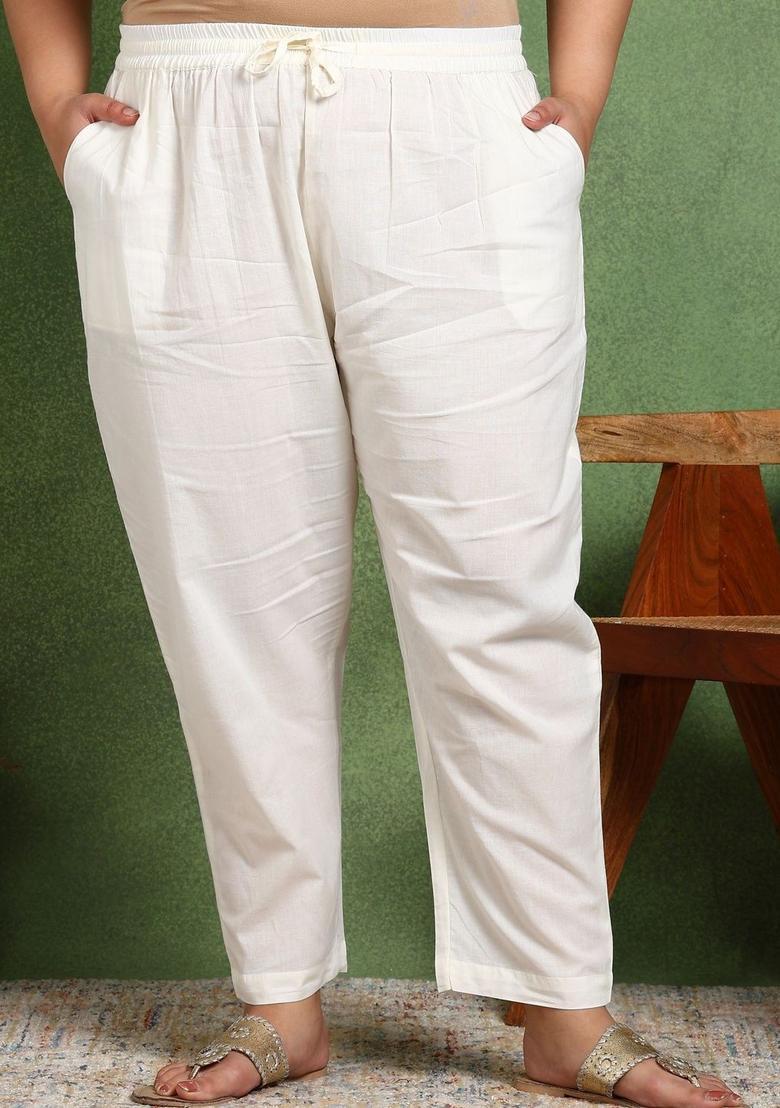 Off White Printed Cotton Kurta Set - Indya