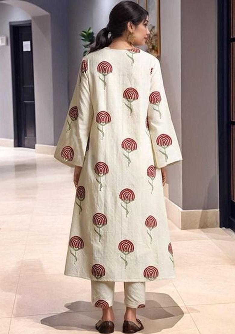 Maroon Printed Viscose Kurta Set - Indya