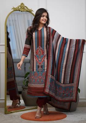 Multi Printed Viscose Kurta Set