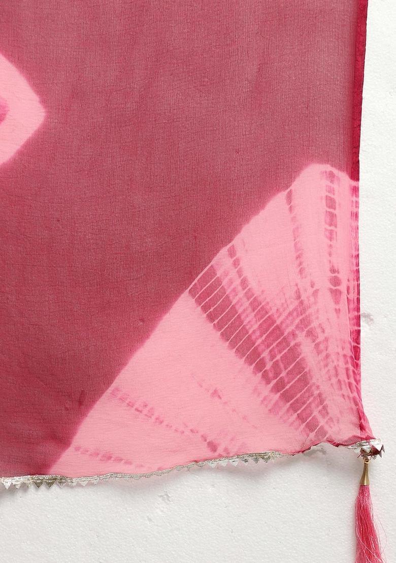 Magenta Yoke Design Cotton Kurta Set - Indya