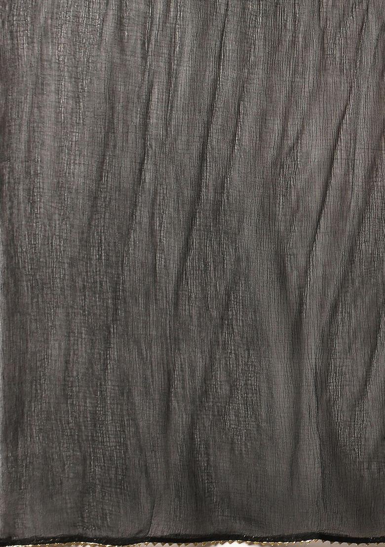 Black Printed Cotton Kurta Set - Indya