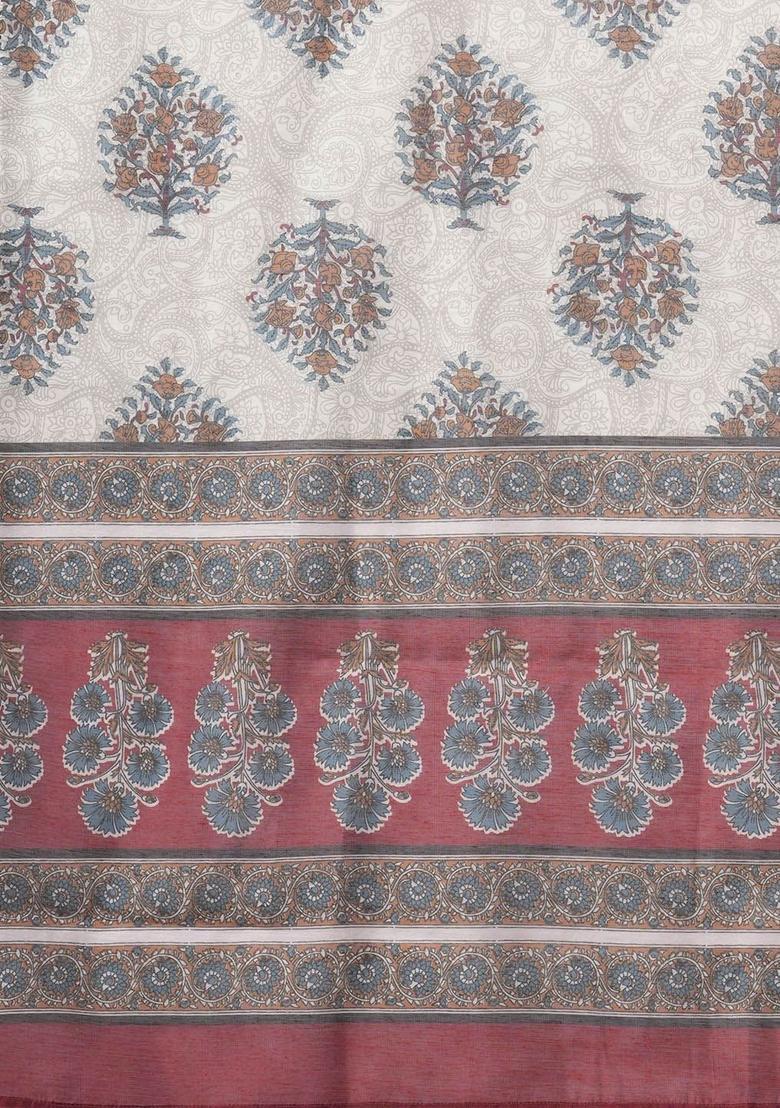 Maroon Printed Viscose Kurta Set - Indya