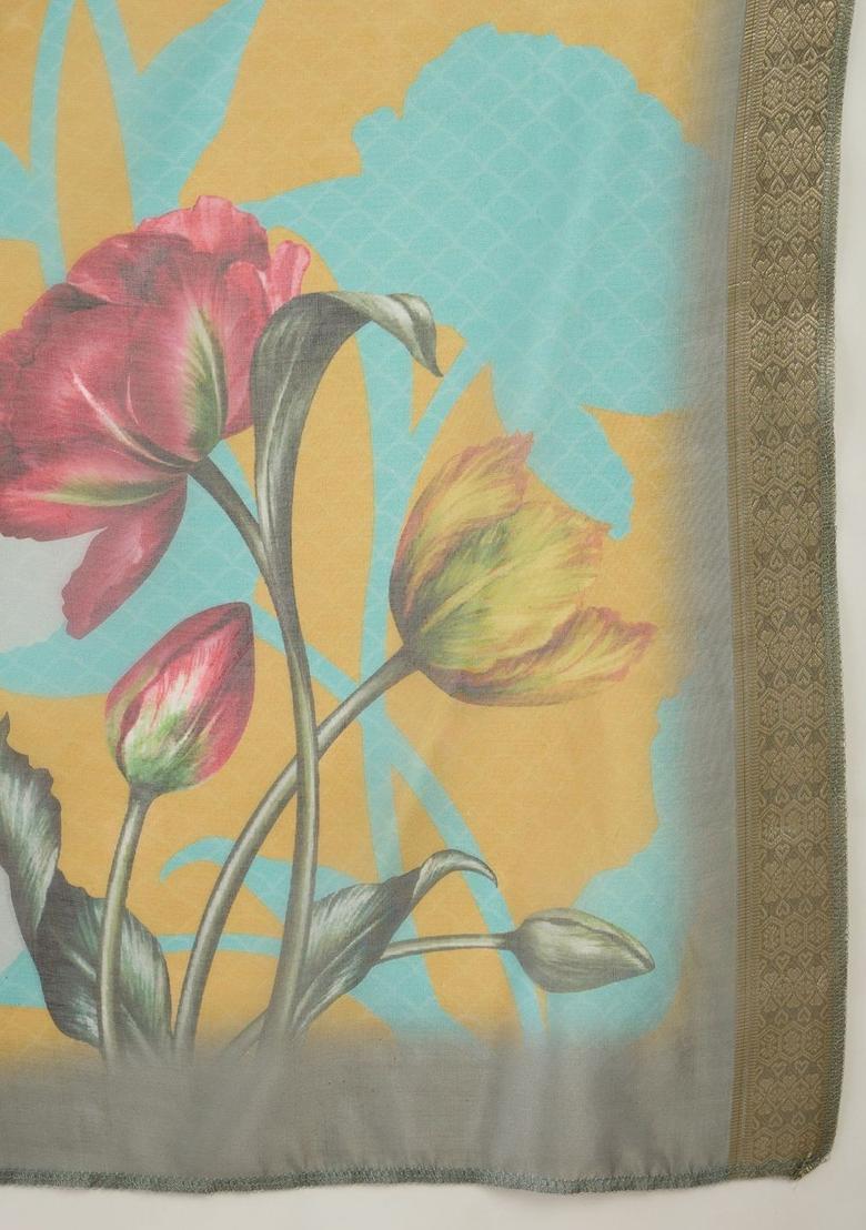 Mustard Self Design Viscose Kurta Set - Indya